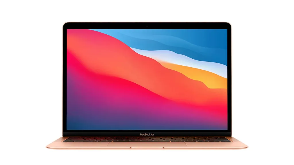 MacBook Air 13" M1 (2020) (A2337) — laptop deschis, vedere din față, la service MacBook în București